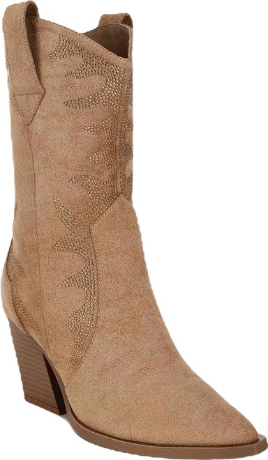 Rambler Rhinestones Embellished Calf Boots