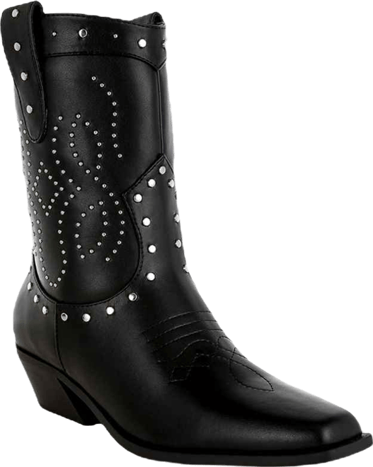 Equine Studded Embroidery Cowboy Boots