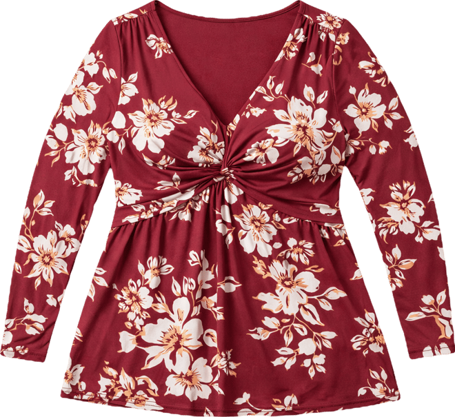 Women's Plus Size Abigail Long Sleeve Twist Top