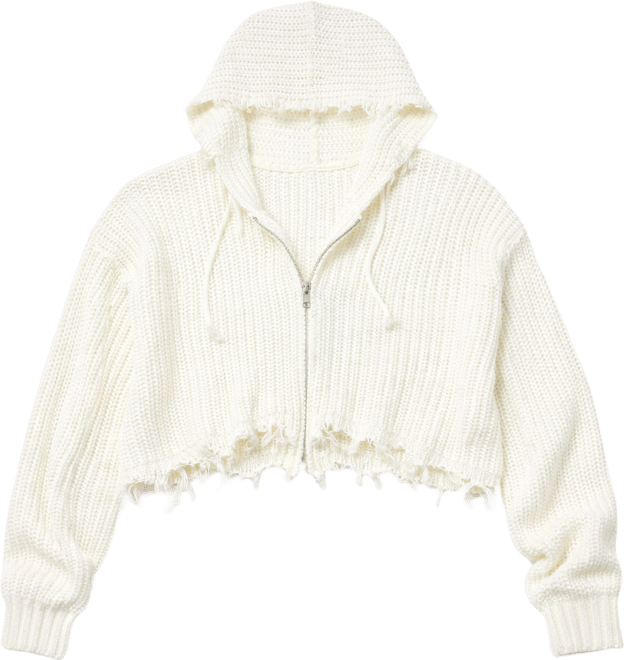 Women's Another Love Fringe Knit Zip Cardigan