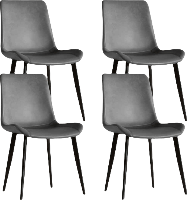Streamdale Dining Chairs Set of 4, Modern Pu Leather Metal Dining Chairs