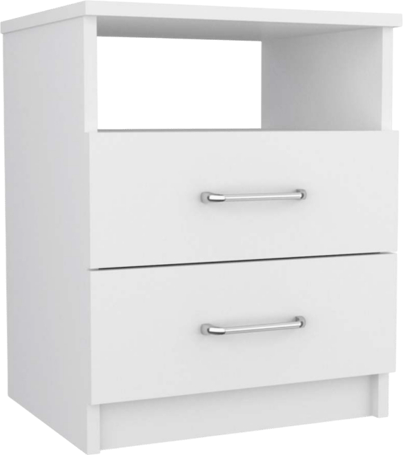 Napoles Nightstand, Superior Top, Two Drawers, One Shelf