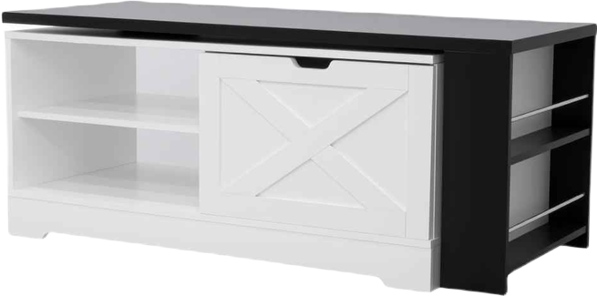 Farmhouse Lift Top Coffee Table with Barn Doors & Hidden Storage