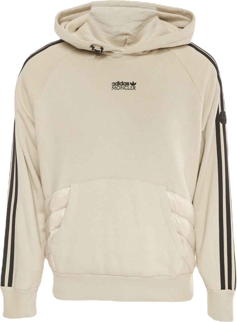 Men's X adidas Grey Cotton And Puffer Trim Hoodie