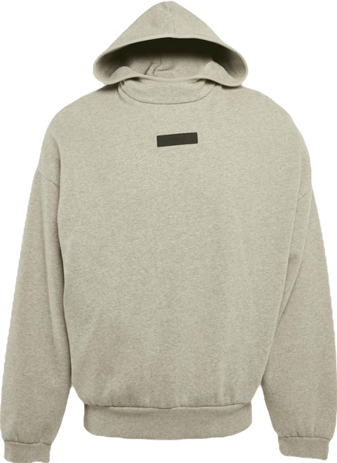 Men's Pre-Owned Essentials Fear Of God Grey Logo Patch Cotton Hoodie