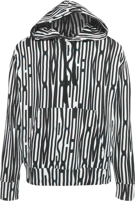 Men's Couture Black/white Logo Print Hoodie