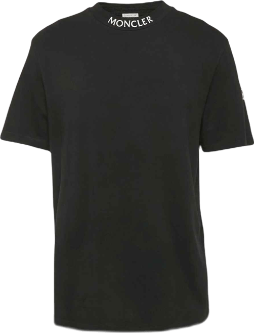 Men's Black Cotton Knit Crew Neck T-Shirt