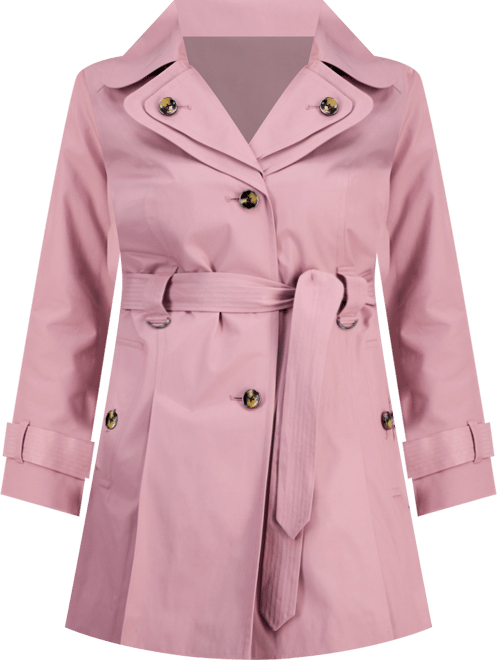 Women's Single-Breasted Hooded Belted Trench Coat