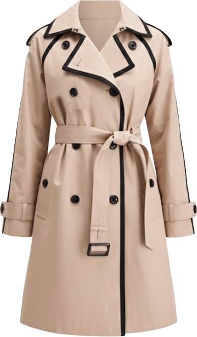 Women's Double-Breasted Belted Trench Coat