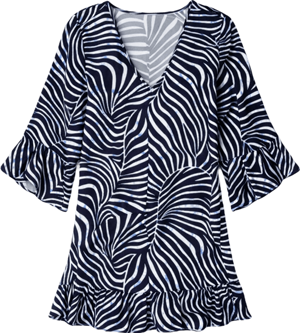 Women's Flounce Printed Cover-Up Tunic