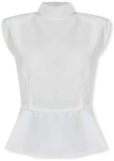 Women's Mock Neck Sleeveless Peplum Top