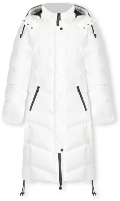 Women's Sapphire Long Puffer Coat with Detachable Hood