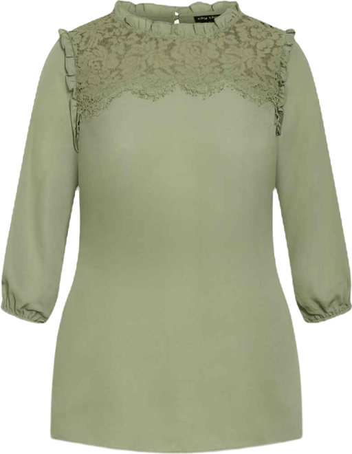 Women's Plus Size Lace Angel Elbow Sleeve Top