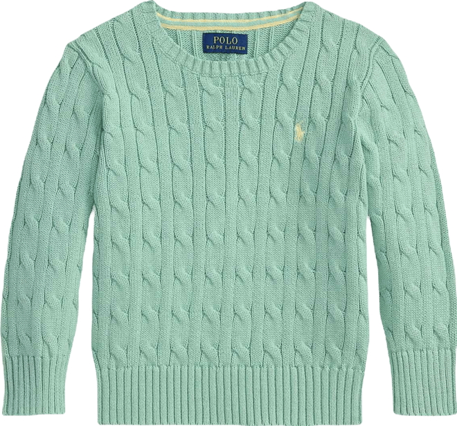 Boys' 2-7 Crewneck Cable-Knit Sweater