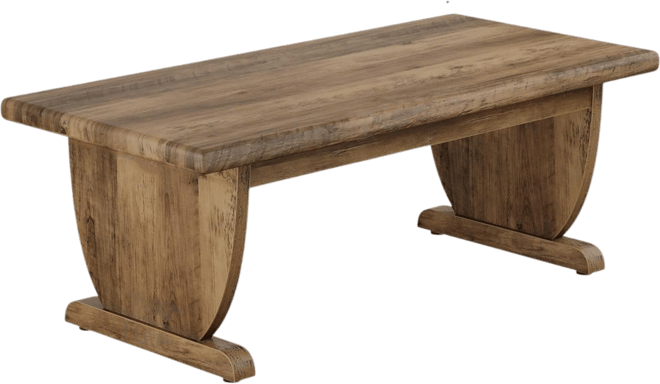 Rectangle Coffee Table, 48-Inch Large Wooden Low Coffee Tables, Rustic Farmhouse Center Tea Table