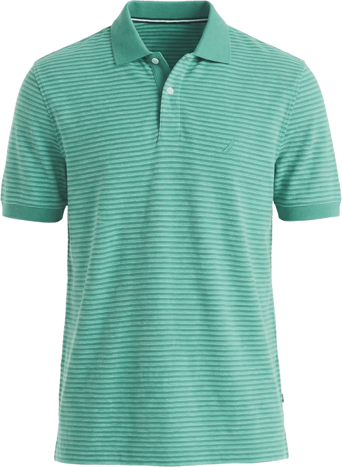 Men's Striped Spread Collar Polo Shirt