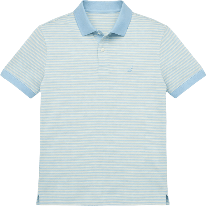 Men's Striped Spread Collar Polo Shirt