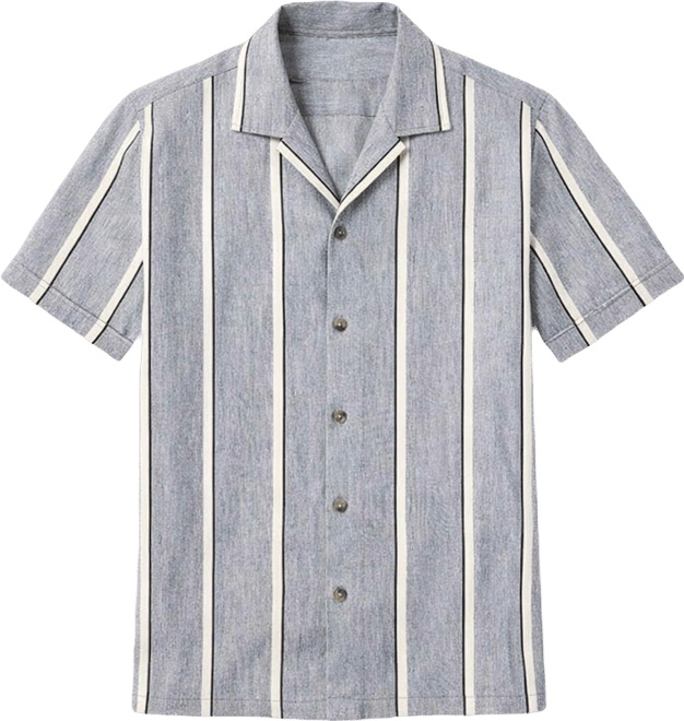 Men's Striped Spread Collar Shirt