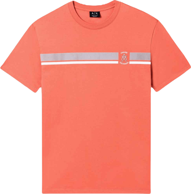 Men's Short Sleeve Flocked Stripe T-Shirt