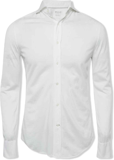 Men's White Cotton Slim Fit Shirt