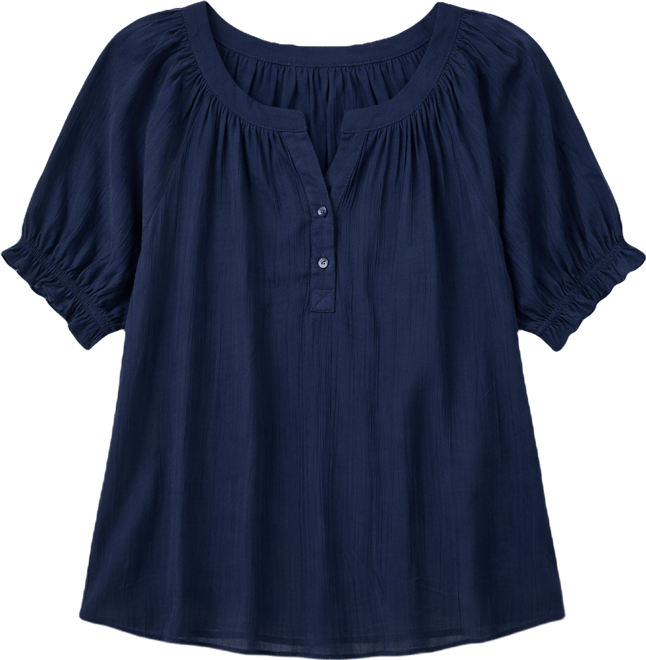 Women's Draped Short-Sleeve Blouse