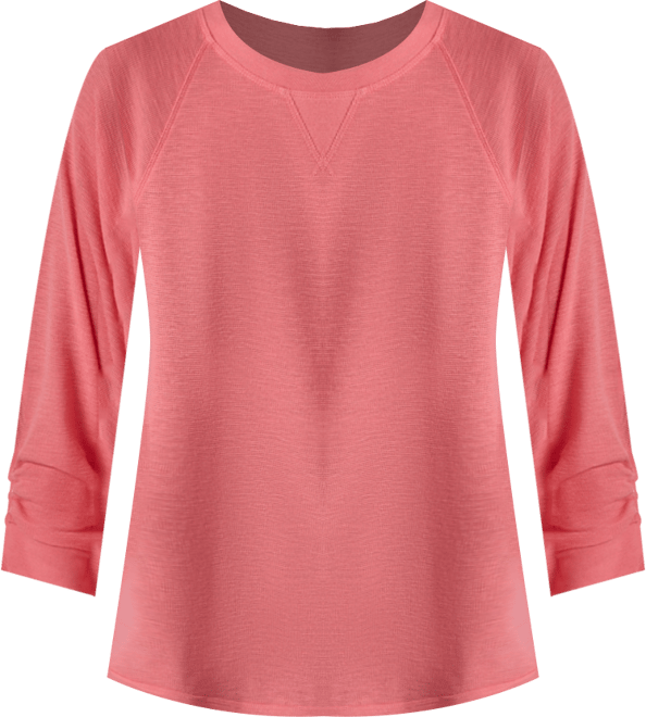 Women's Mini Slub Waffle Three Quarter Sleeve T-Shirt
