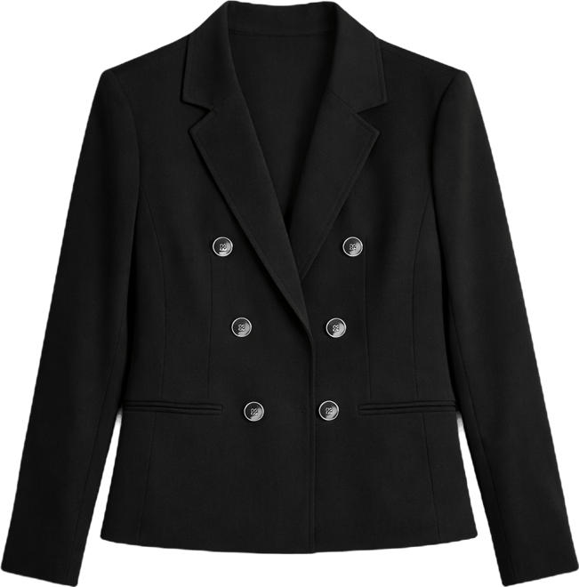 Women's Button Front Double Breasted Compression Jacket