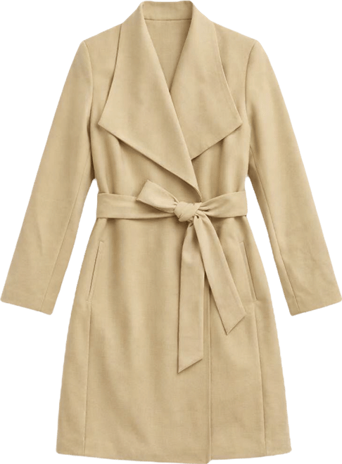 Women's Belted Wing Collar Trench Coat