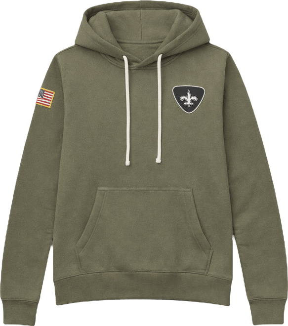 Women's Olive New Orleans Saints 2025 Salute to Service Sideline Standard Issue Dri-fit Hoodie