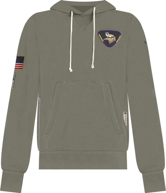 Women's Olive Minnesota Vikings 2025 Salute to Service Sideline Standard Issue Dri-fit Hoodie