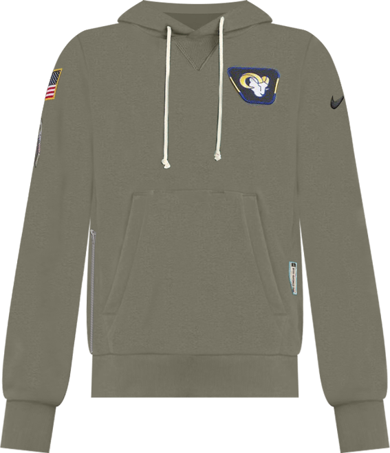 Women's Olive Los Angeles Rams 2025 Salute to Service Sideline Standard Issue Dri-fit Hoodie