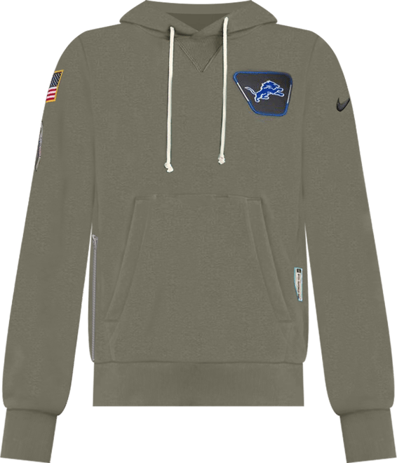 Women's Olive Detroit Lions 2025 Salute to Service Sideline Standard Issue Dri-fit Hoodie