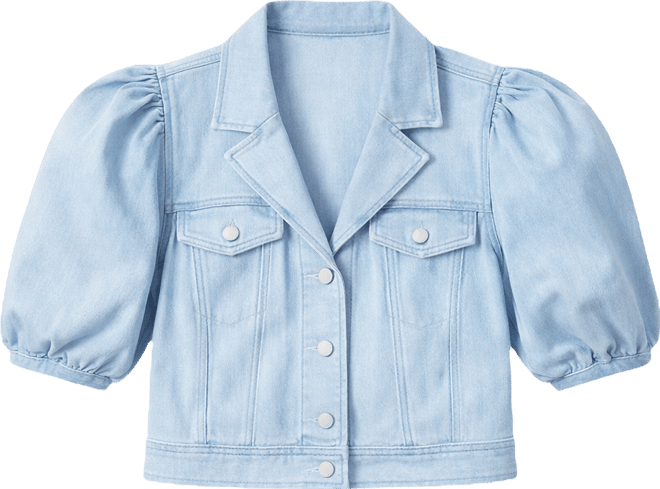 Women's Notch Collar Cropped Trucker Jacket