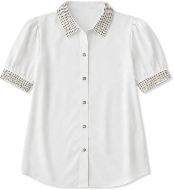 Women's Beaded Short-Sleeve Top