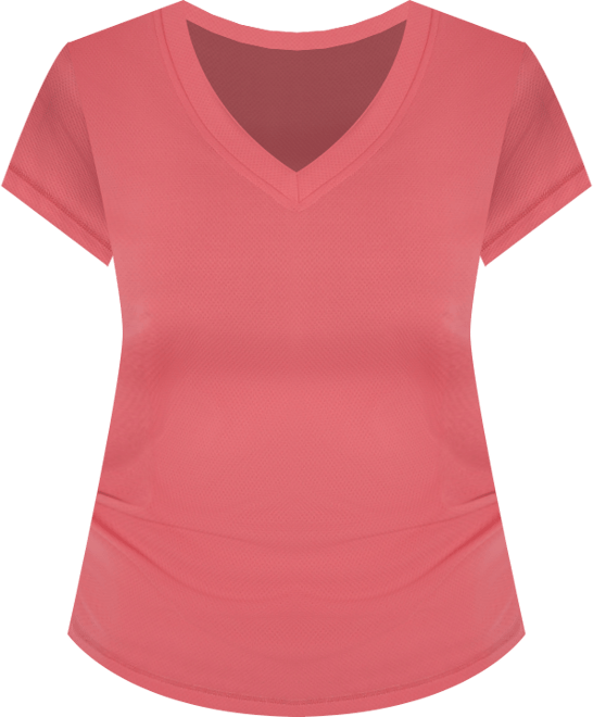 Women's Ruched Side Seams V-Neck Tech T-Shirt