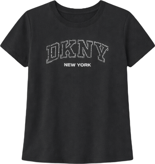 Women's Rhinestone Varsity Logo Relaxed Fit Pull-On T-Shirt