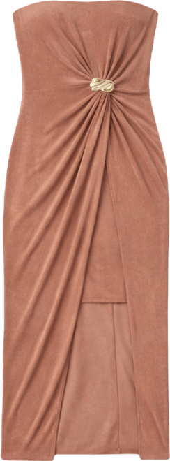 Women's Strapless Twist Waist Maxi Dress