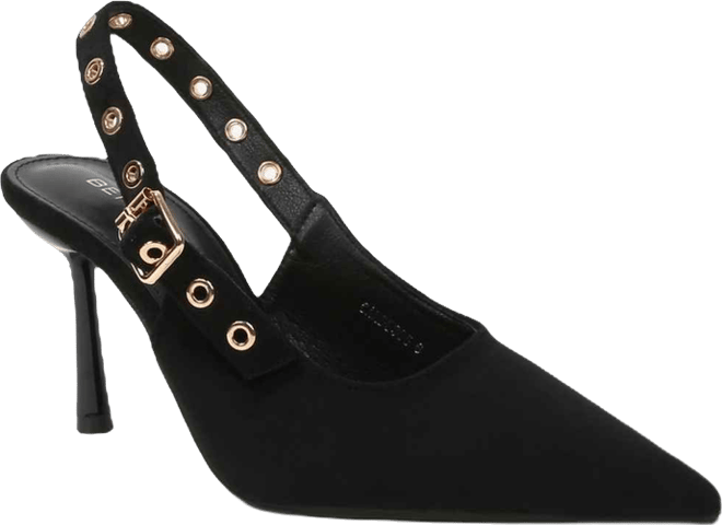 Candes Microfiber Suede Slingback Pumps