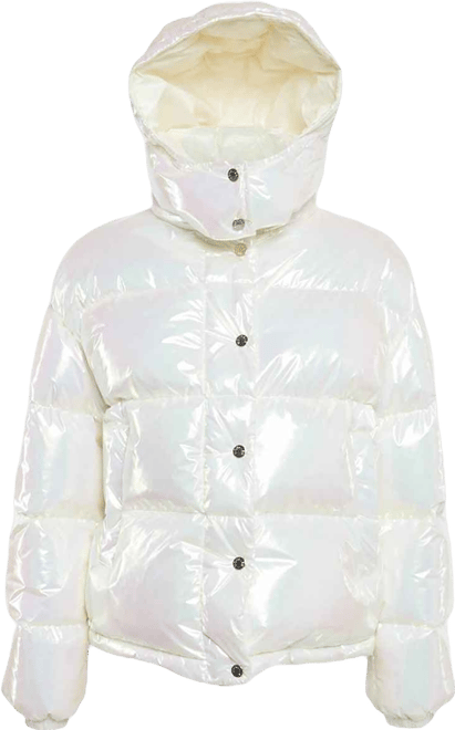 Women's White Synthetic Down Puffer Jacket