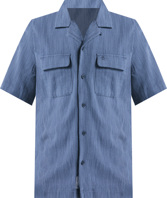 Men's Textured Camp-Collar Shirt