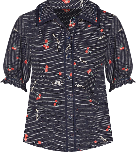 Women's Printed Collared Top