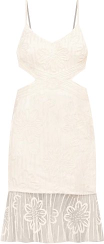 Women's Beaded Cutout Bridal Midi Dress