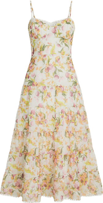 astr the label floral sweetheart neck midi dress ASTR the Label Floral Sweetheart Neck Midi Dress