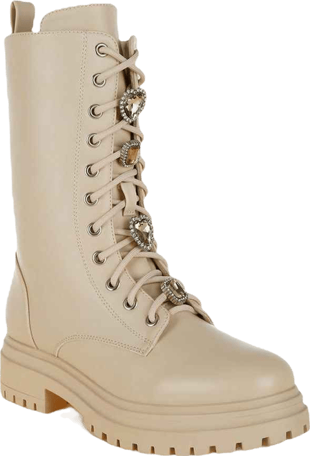 Nimba Rhinestone jewelled Chunky Boots