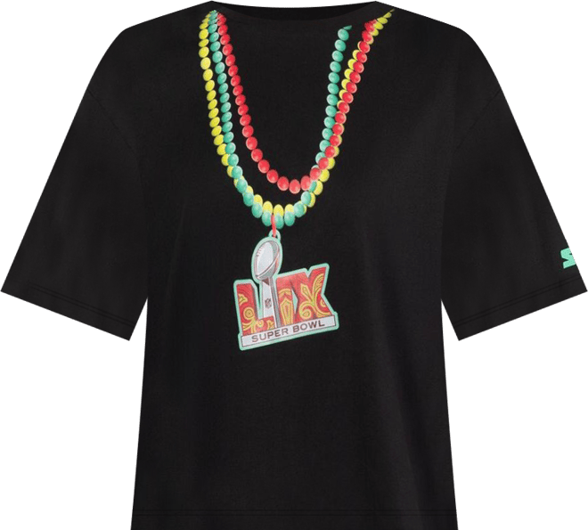 Women's Black Super Bowl Lix Let's Party T-Shirt