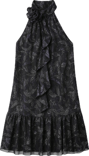 Women's 3D Floral Halter Dress