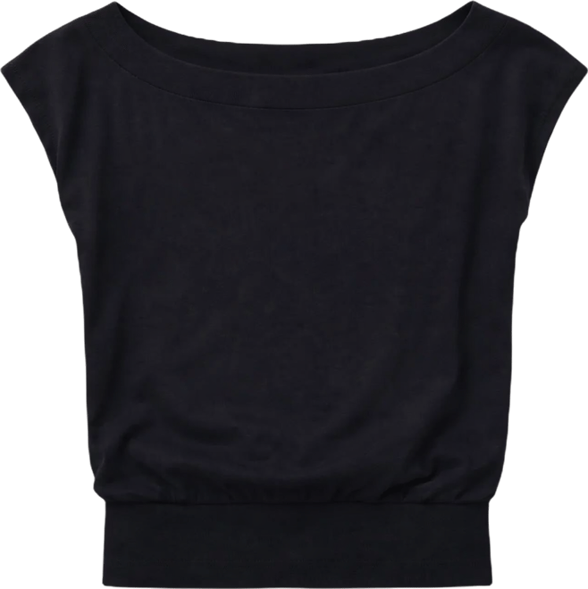 Juniors' Banded-Hem Boat-Neck Top