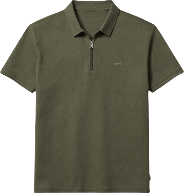 Men's Sleek Regular-Fit 1/4-Zip Pique Polo Shirt