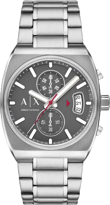 Men's Quartz Chronograph Silver Stainless Steel Watch, 40mm