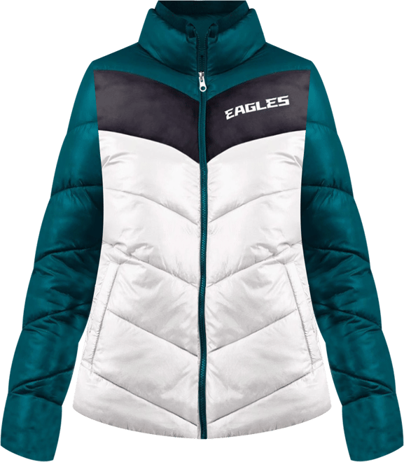 Women's  White, Green Philadelphia Eagles New Star Quilted Full-Zip Jacket